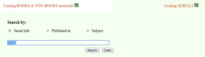 Title Search box